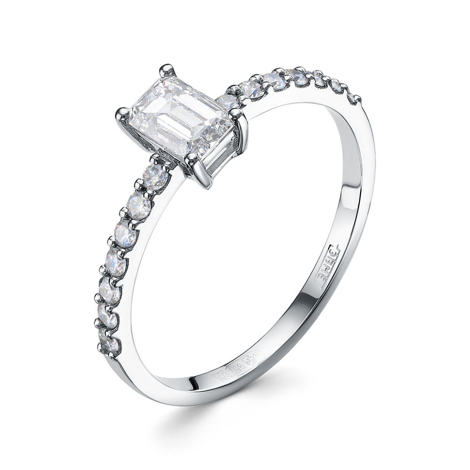 Помолвочное кольцо из платины с бриллиантами (058934)