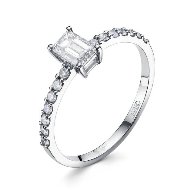 Помолвочное кольцо из платины с бриллиантами (058934)