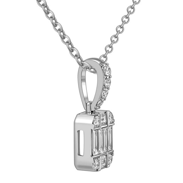 Кулон из белого золота с бриллиантами (057821)