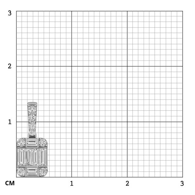 Кулон из белого золота с бриллиантами (057821)