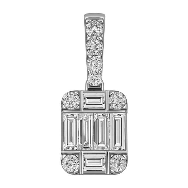 Кулон из белого золота с бриллиантами (057821)