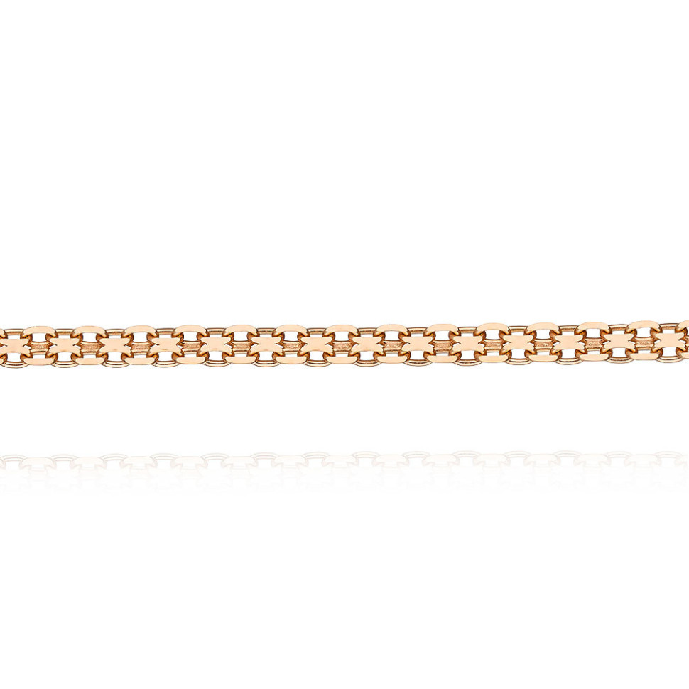 Цепь из красного золота, плетение Бисмарк (044268)
