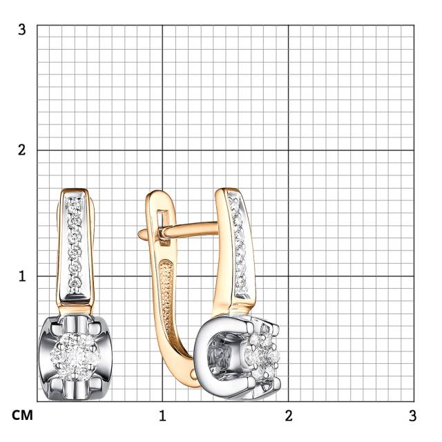 Серьги из комбинированного золота с бриллиантами (060584)