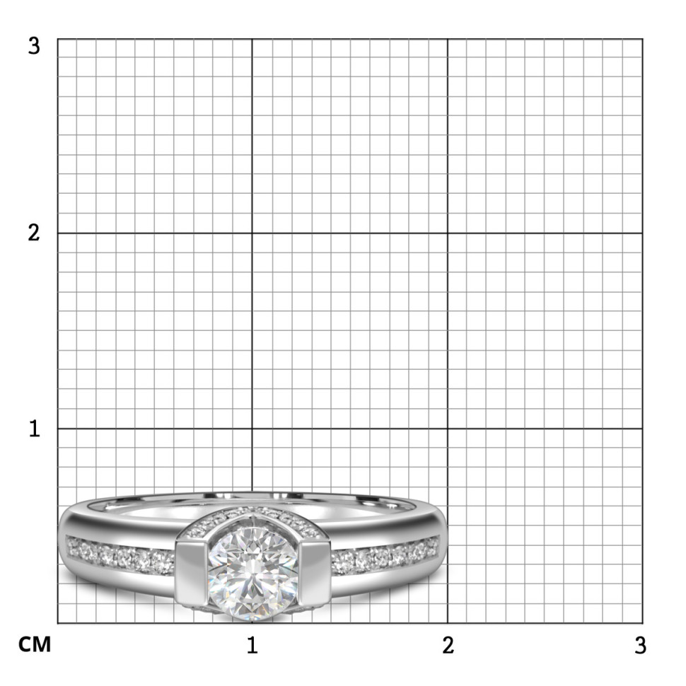 Помолвочное кольцо из белого золота с бриллиантами (060768)