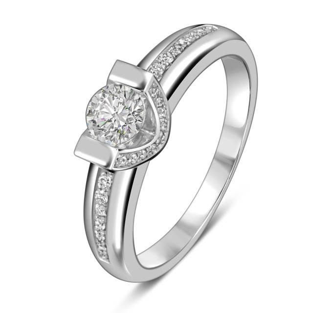 Помолвочное кольцо из белого золота с бриллиантами (060768)