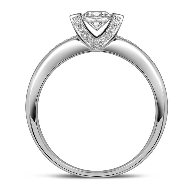 Помолвочное кольцо из белого золота с бриллиантами (060768)