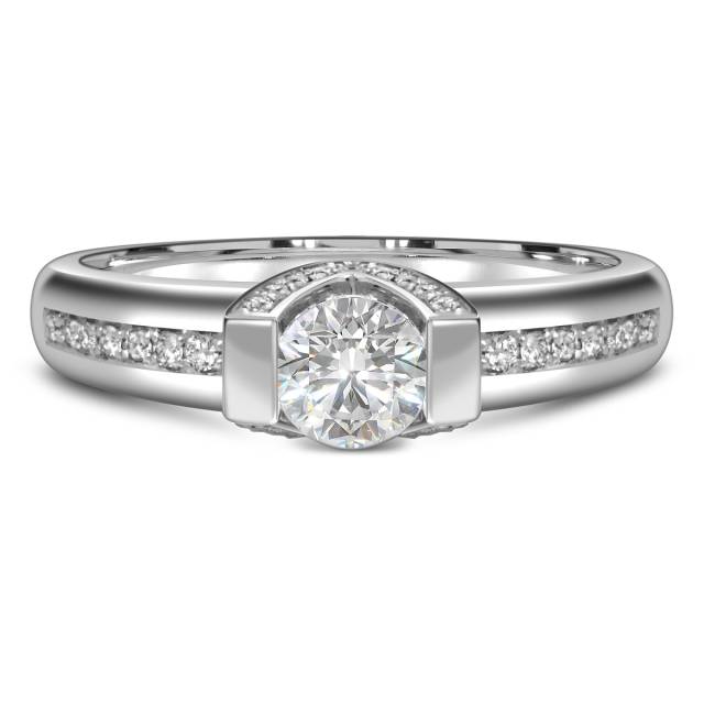 Помолвочное кольцо из белого золота с бриллиантами (060768)