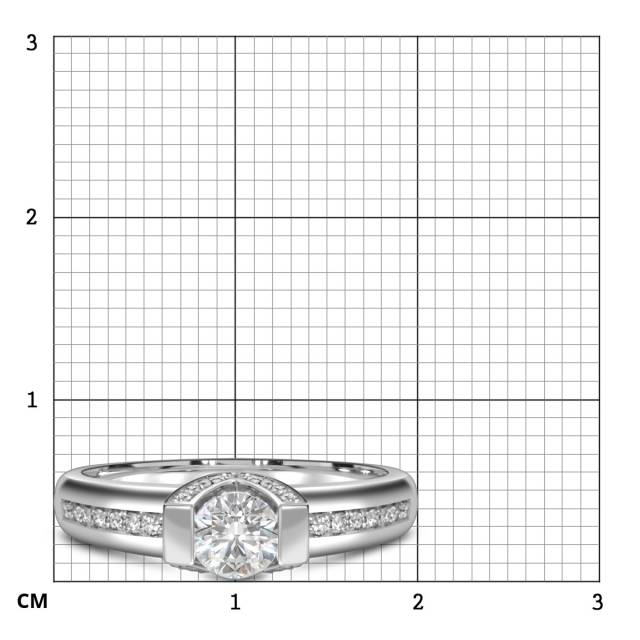 Помолвочное кольцо из белого золота с бриллиантами (060768)