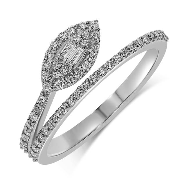 Кольцо из белого золота с бриллиантами (059509)