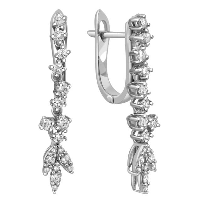 Серьги из белого золота с бриллиантами (031851)