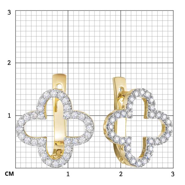 Серьги из жёлтого золота с бриллиантами (050752)