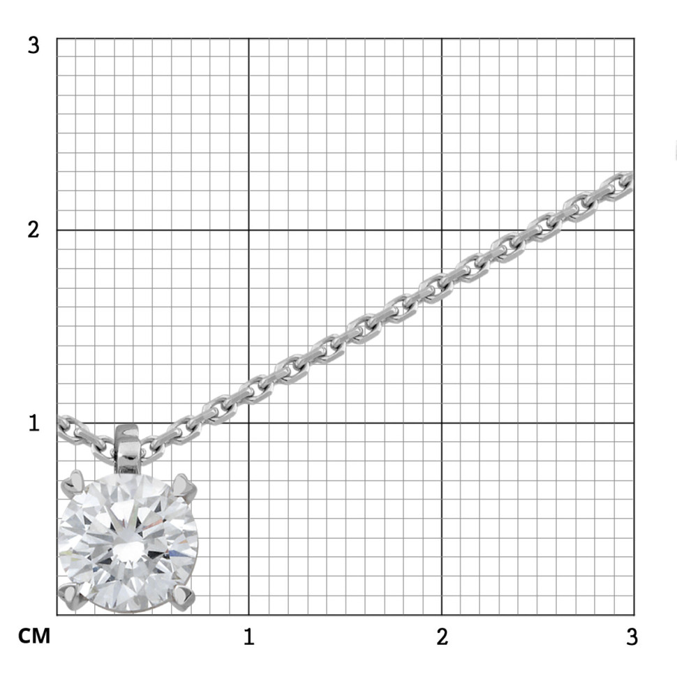 Колье из белого золота с бриллиантом (049657)