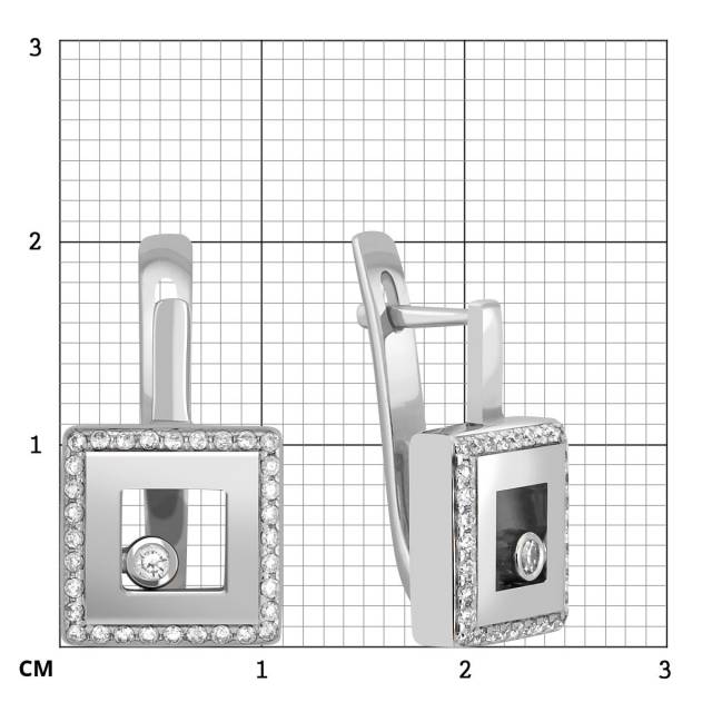 Серьги из белого золота с бриллиантами (043011)