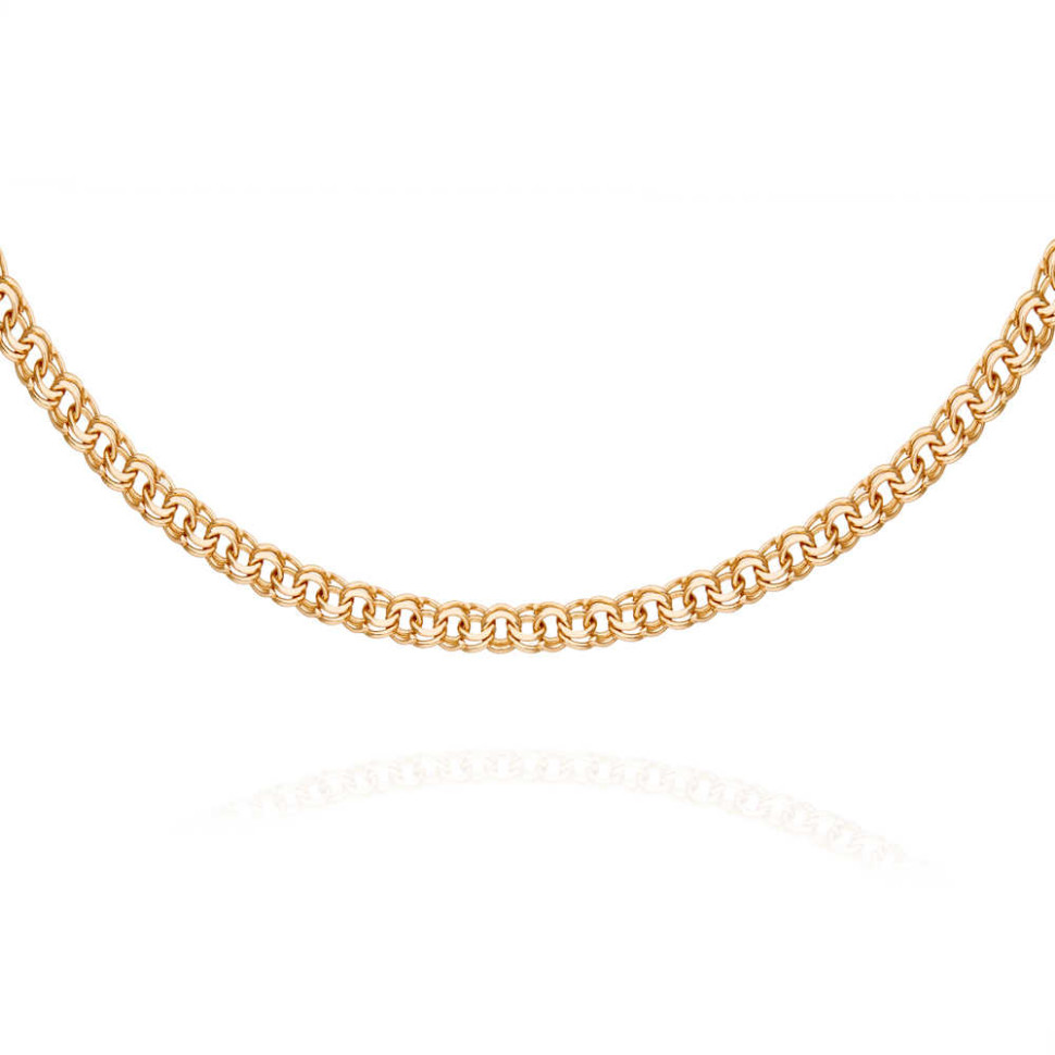 Цепь из красного золота, плетение Гарибальди (044269)