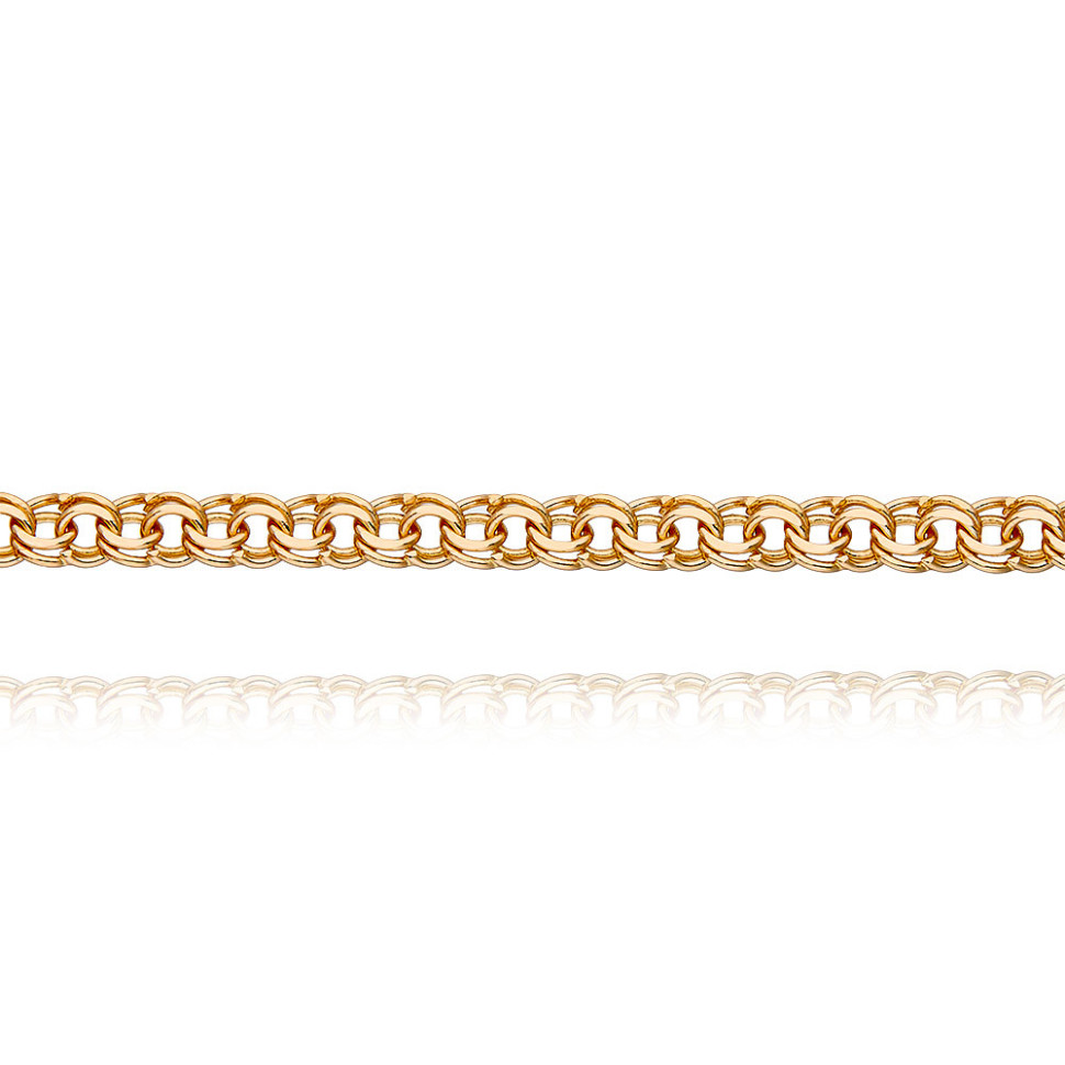 Цепь из красного золота, плетение Гарибальди (044269)