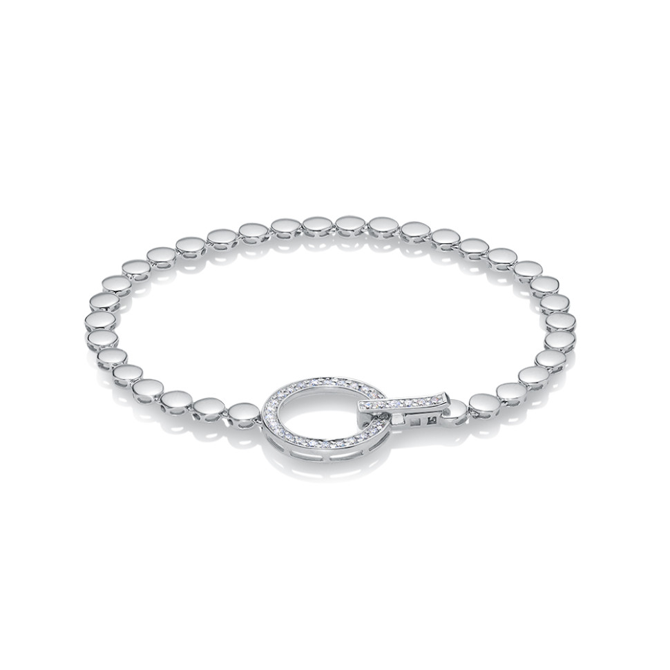 Браслет из белого золота с бриллиантами (061083)