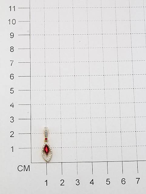 Кулон из жёлтого золота с бриллиантами и рубинами (047332)