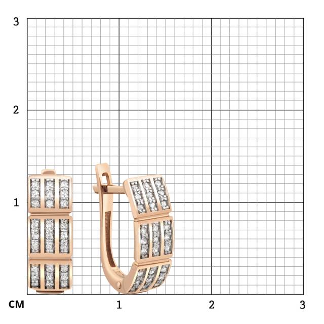Серьги из красного золота с бриллиантами (024035)