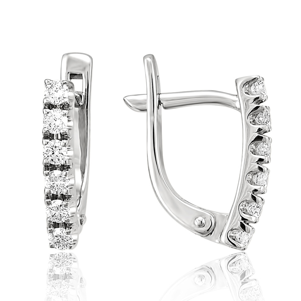 Серьги из белого золота с бриллиантами (053103)