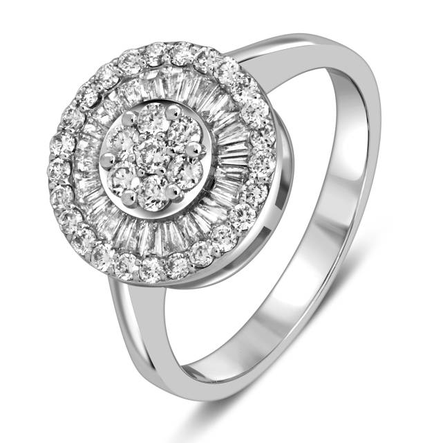 Кольцо из белого золота с бриллиантами (055940)