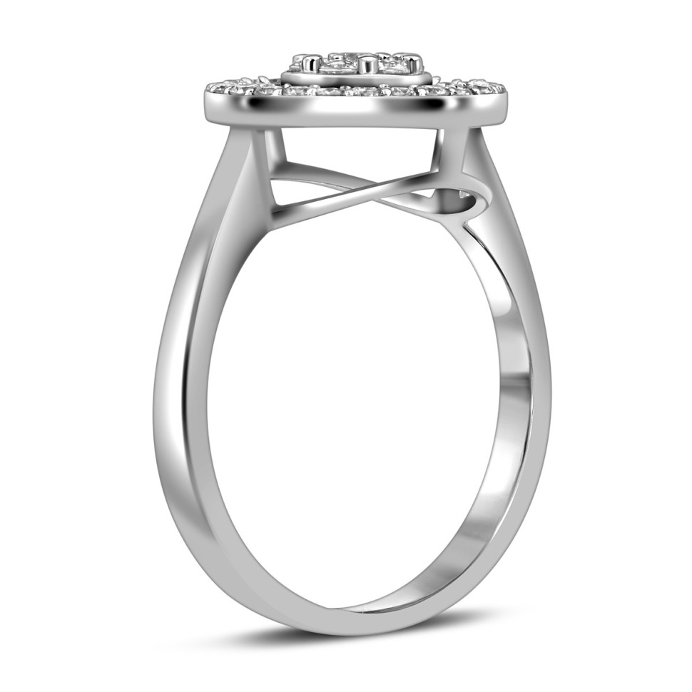 Кольцо из белого золота с бриллиантами (055940)