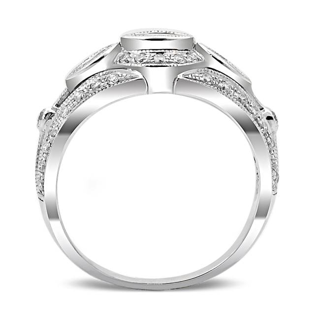 Кольцо из белого золота с бриллиантами (021004)