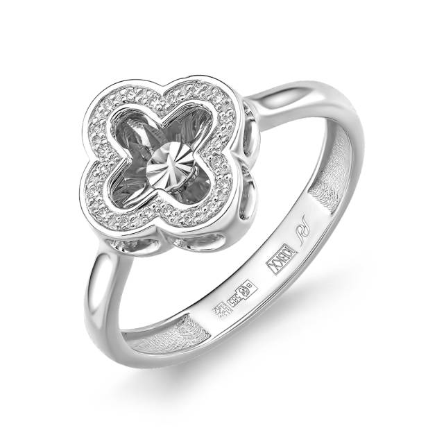 Кольцо из белого золота с бриллиантами (060929)