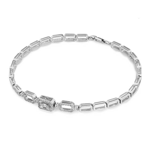 Браслет из белого золота с бриллиантами (060892)