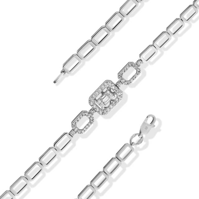 Браслет из белого золота с бриллиантами (060892)