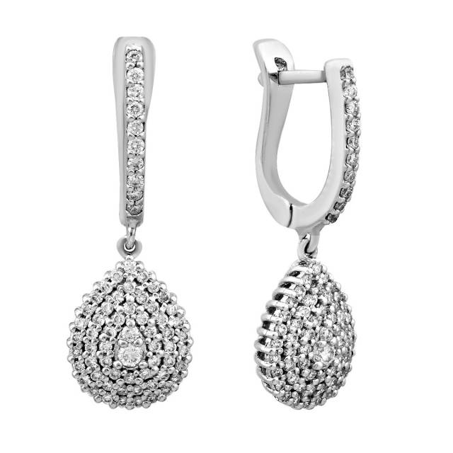 Серьги из белого золота с бриллиантами (025376)