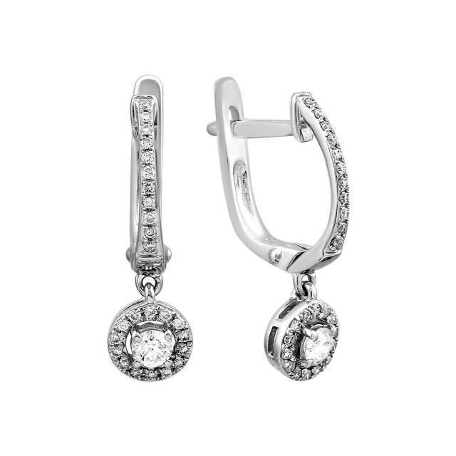 Серьги из белого золота с бриллиантами (025901)