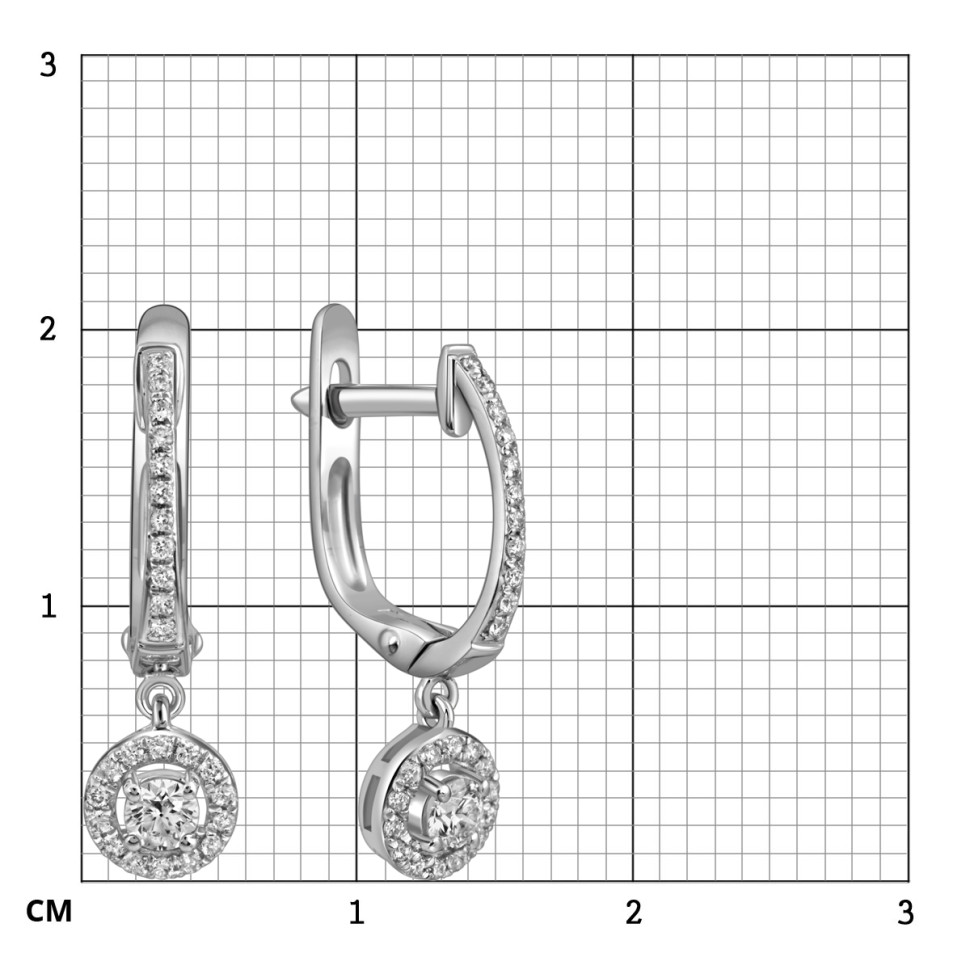 Серьги из белого золота с бриллиантами (025901)