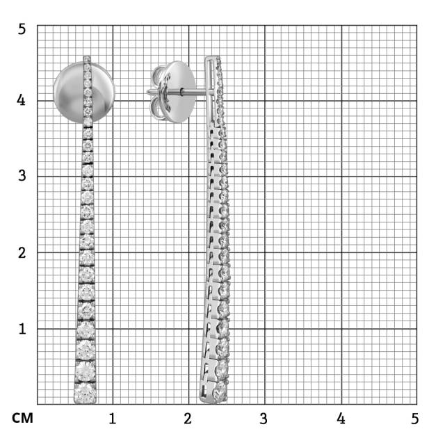 Серьги из белого золота с бриллиантами "Crivelli" (049091)