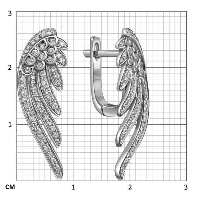 Серьги из белого золота с бриллиантами (025200)