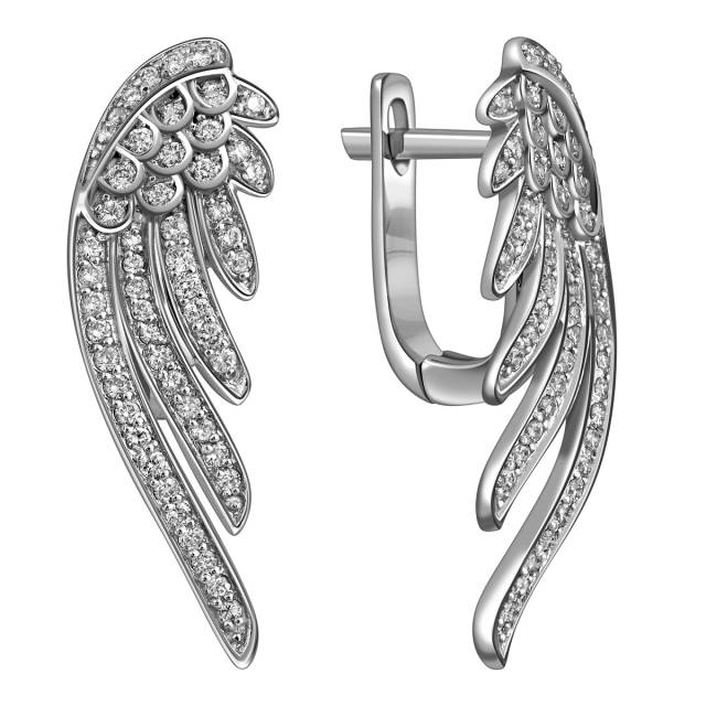Серьги из белого золота с бриллиантами (025200)