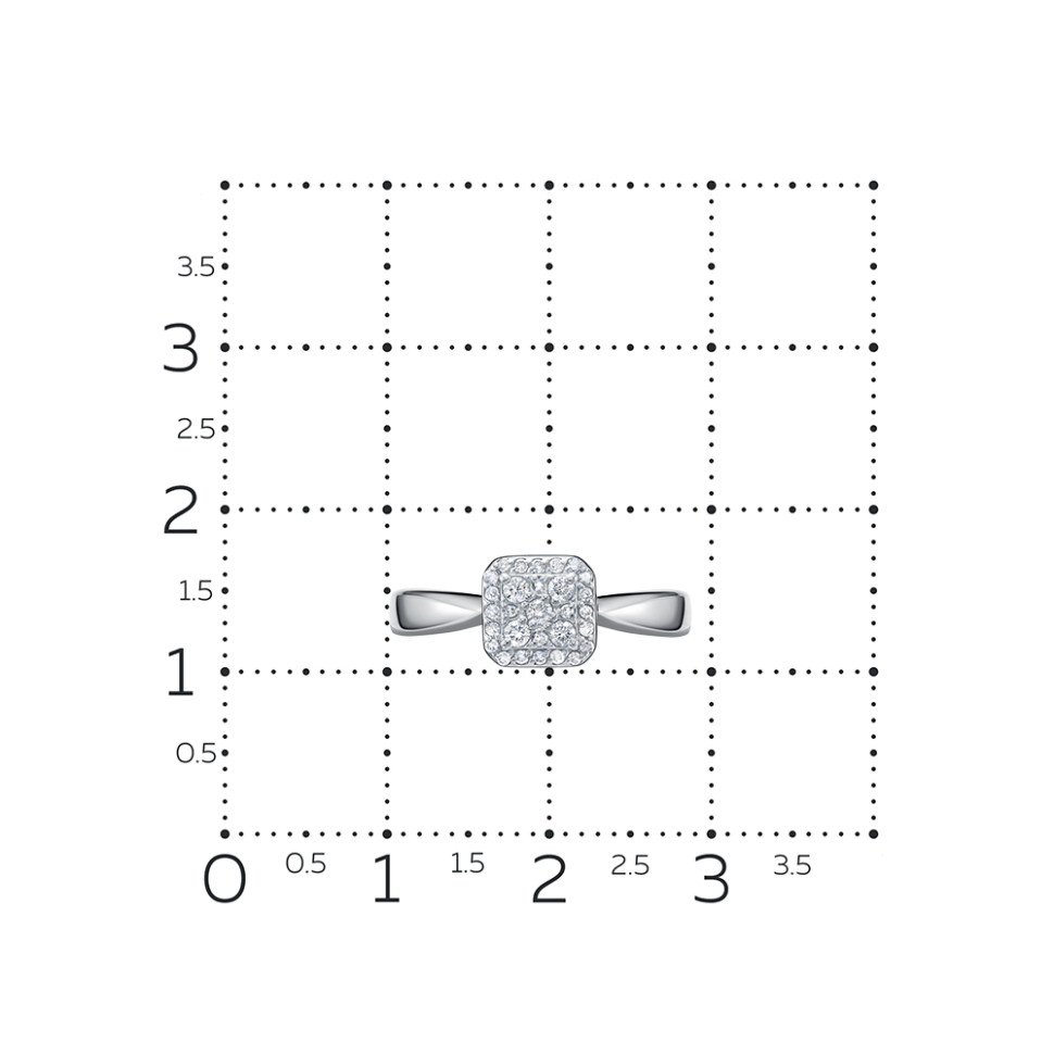 Кольцо из белого золота с бриллиантами (058833)