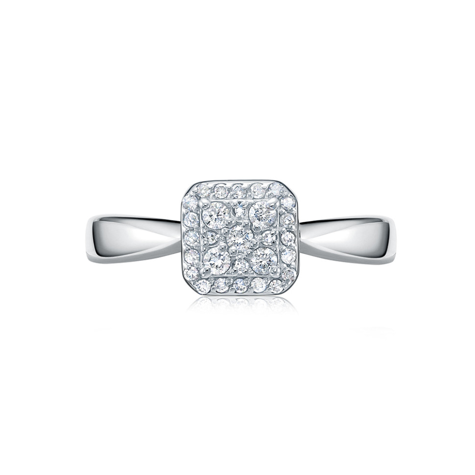 Кольцо из белого золота с бриллиантами (058833)