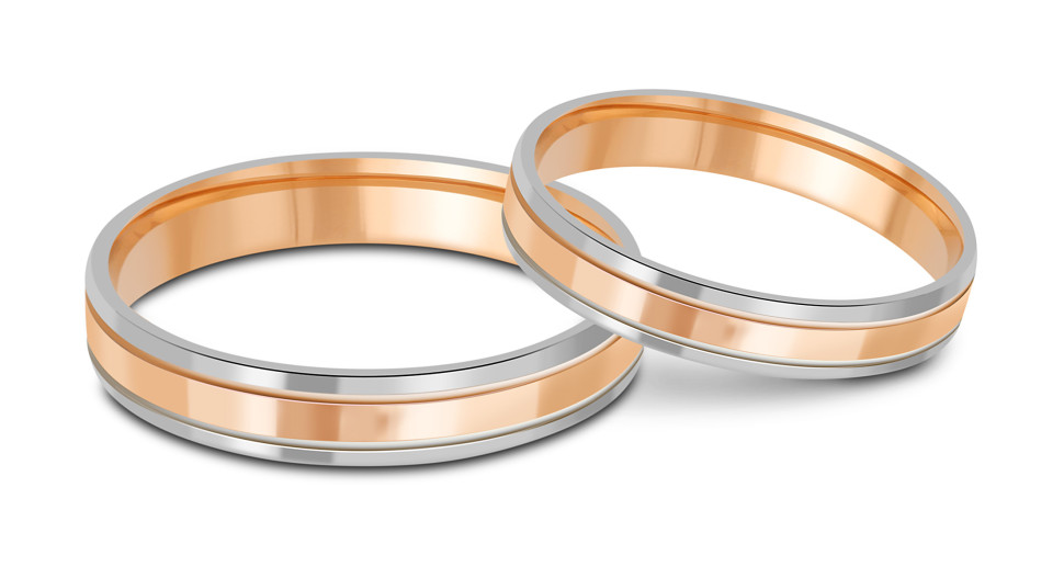 Обручальное кольцо из комбинированного золота (050077)