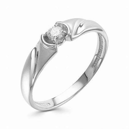 Помолвочное кольцо из белого золота с бриллиантом (031357)