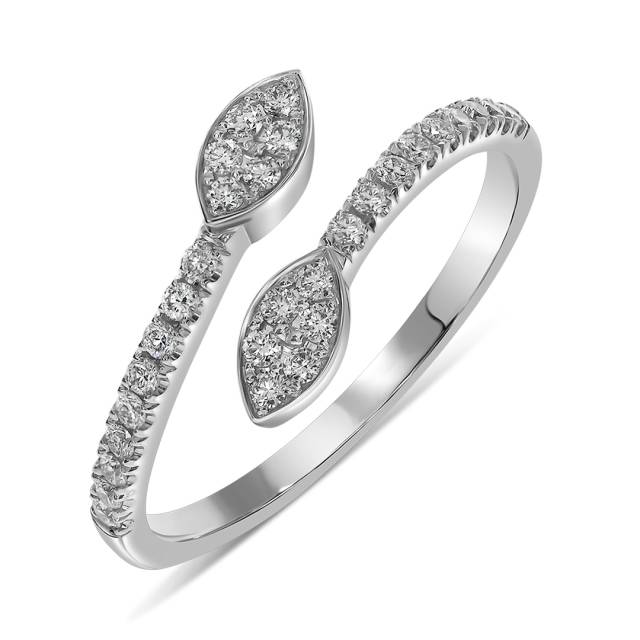 Кольцо из белого золота с бриллиантами (059502)