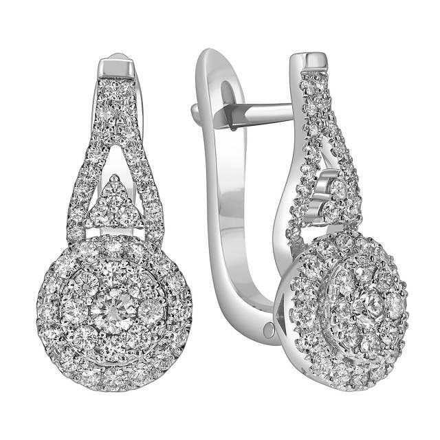 Серьги из белого золота с бриллиантами (059947)