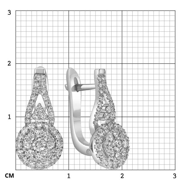 Серьги из белого золота с бриллиантами (059947)