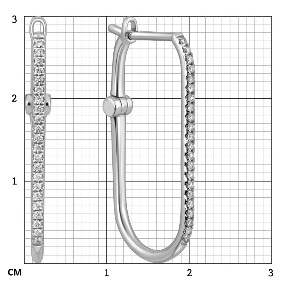 Серьги из белого золота с бриллиантами (057695)