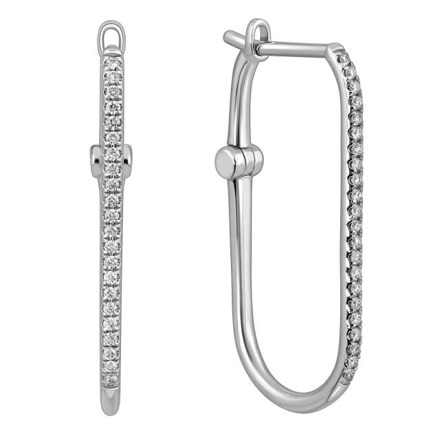 Серьги из белого золота с бриллиантами (057695)