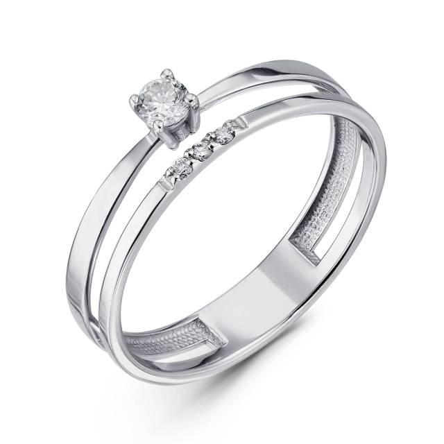 Помолвочное кольцо из белого золота с бриллиантами (060477)