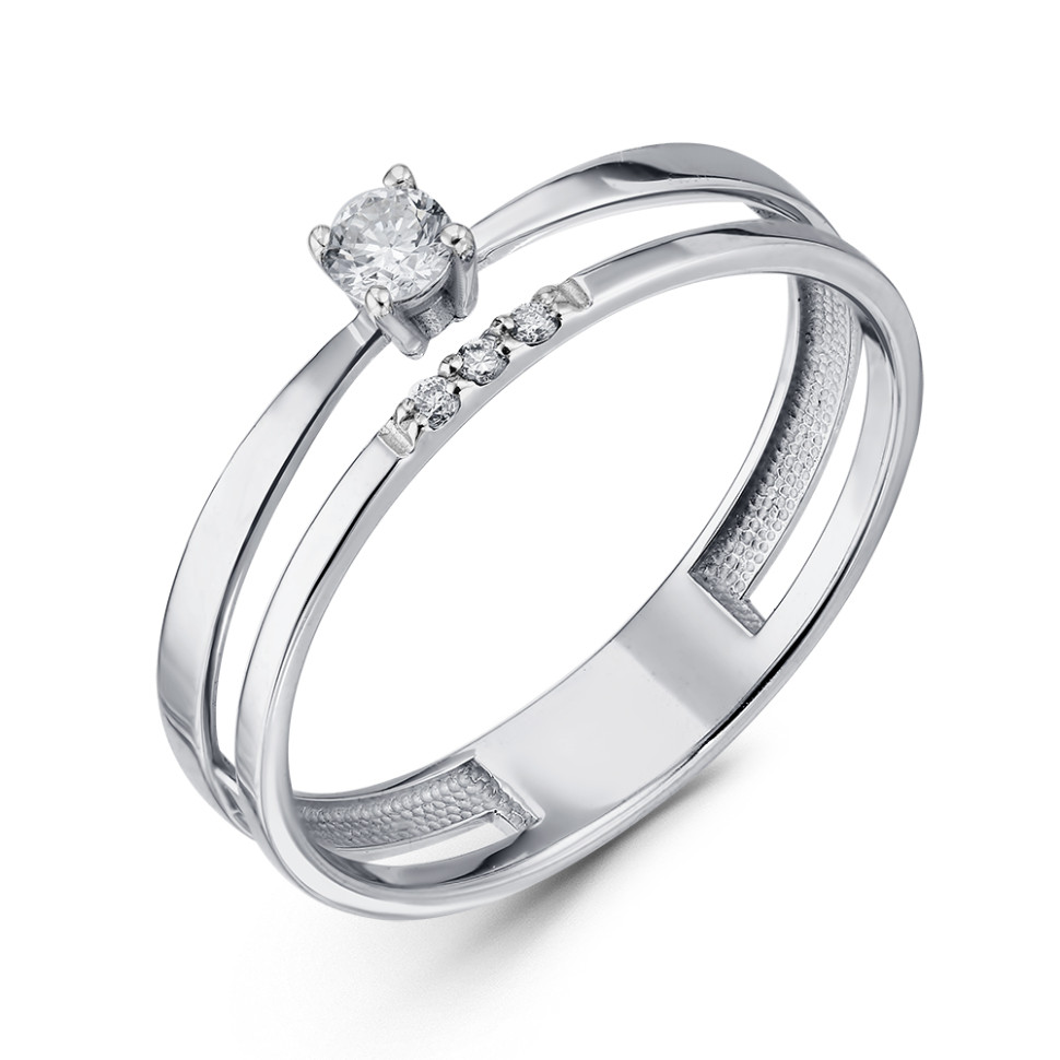 Помолвочное кольцо из белого золота с бриллиантами (060477)