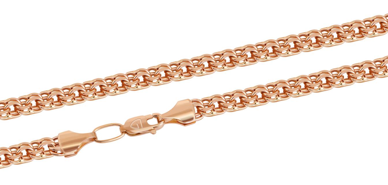 Цепь из красного золота, плетение "Бисмарк" (062552)