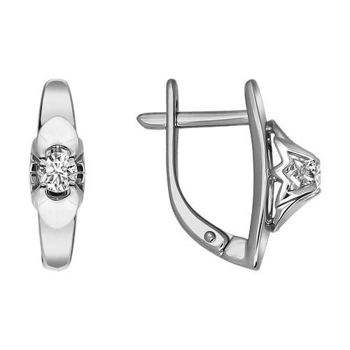 Серьги из белого золота с бриллиантами (028139)