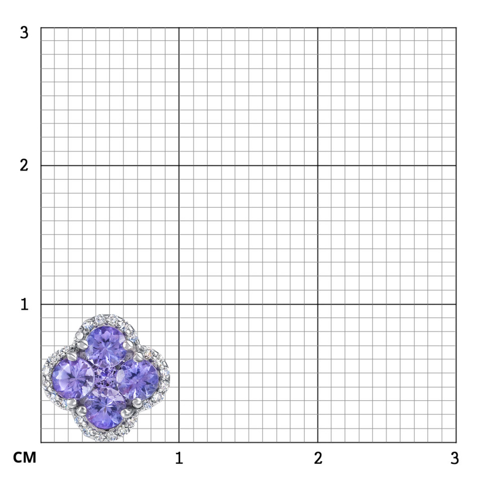 Кулон из белого золота с бриллиантами и танзанитами (055221)