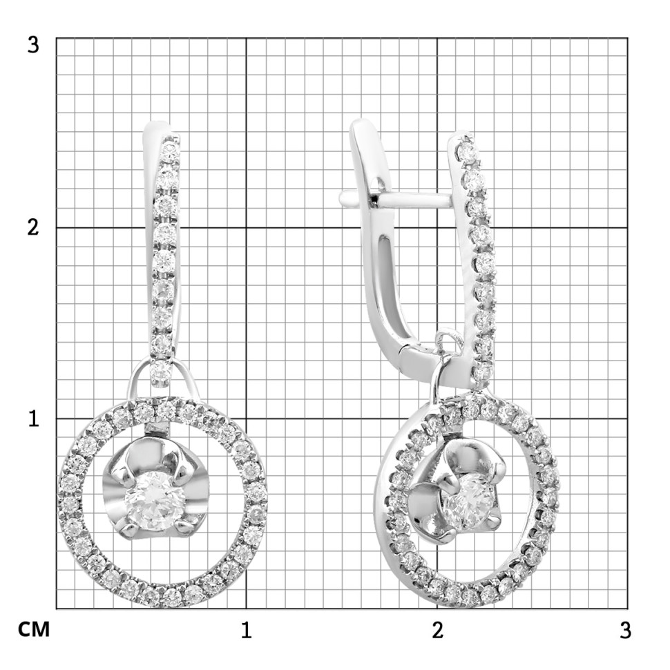 Серьги из белого золота с бриллиантами (025178)